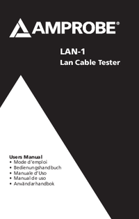 Thumbnail of document Manual - LAN-1 LAN Cable Tester